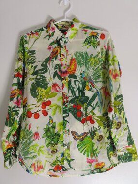 J.crew Ratti Tropical Print Shirt Size 2